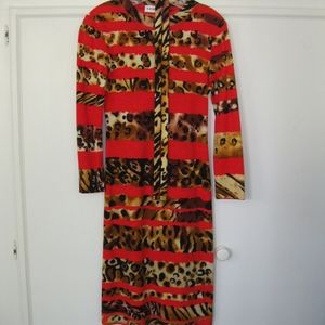 Vintage Leonard Paris lt. wool dress w/ belt, Sz S